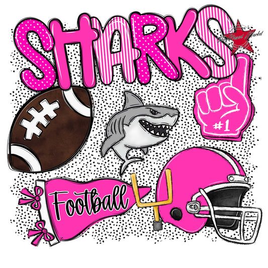 Sharks Football Spirit-Pink