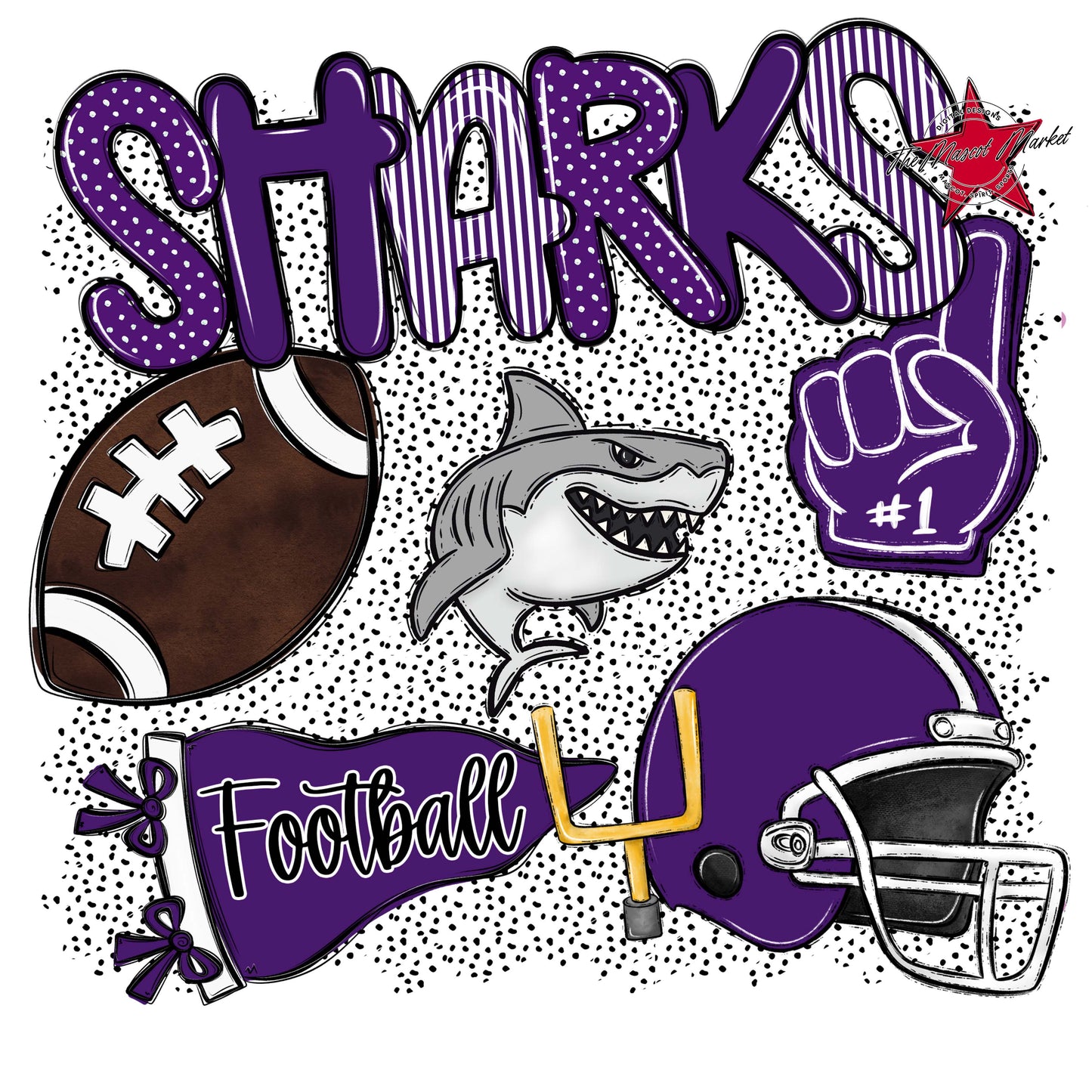 Sharks Football Spirit-Purple