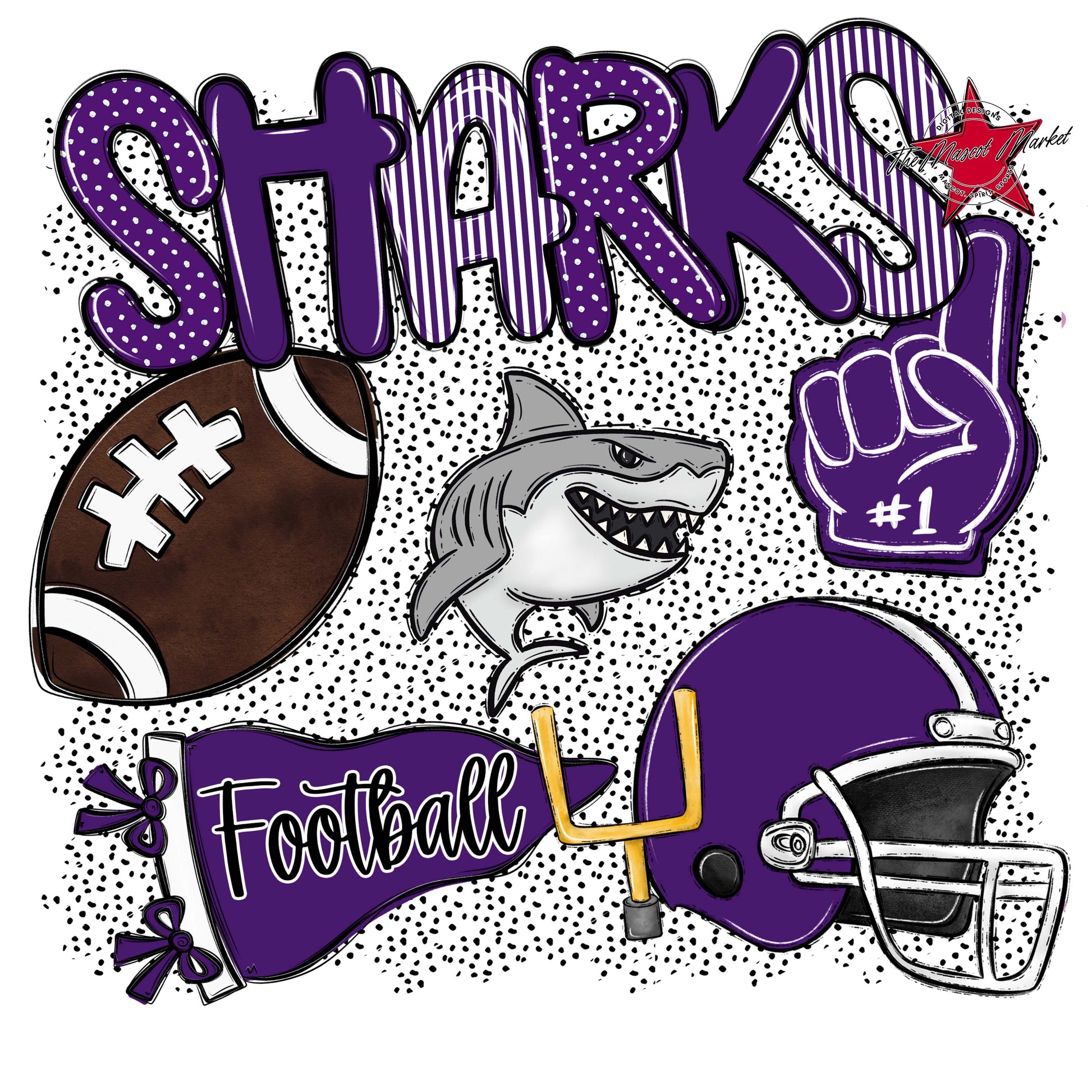 Sharks Football Spirit-Purple