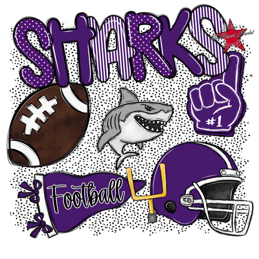 Sharks Football Spirit-Purple