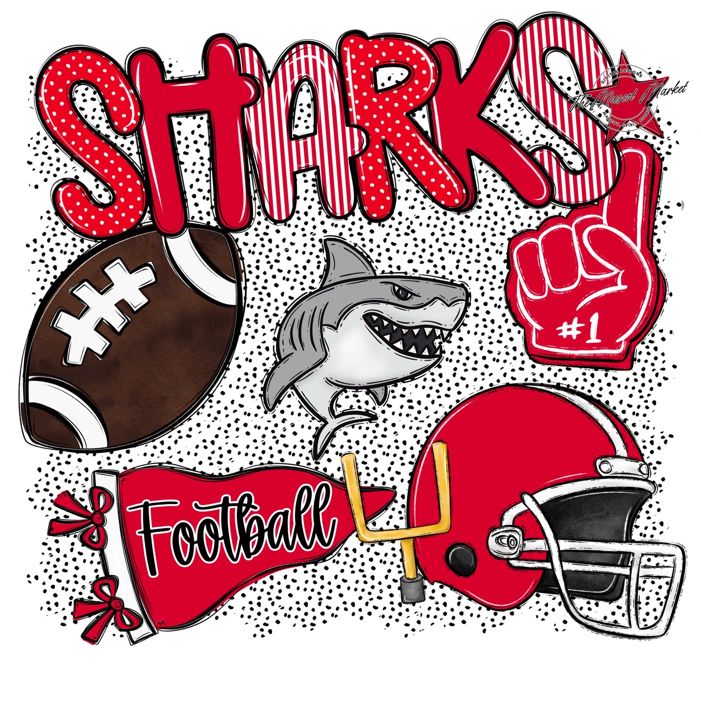Sharks Football Spirit-Red
