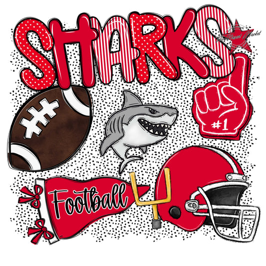 Sharks Football Spirit-Red