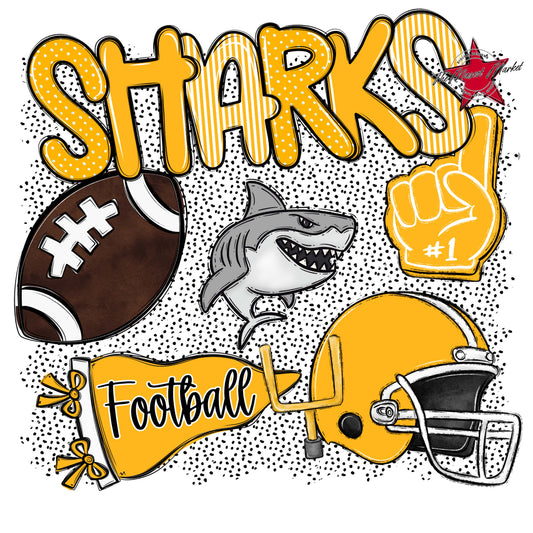 Sharks Football Spirit-Yellow