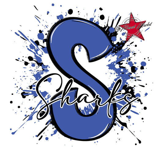 Sharks Mascot Splatter-Off Blue