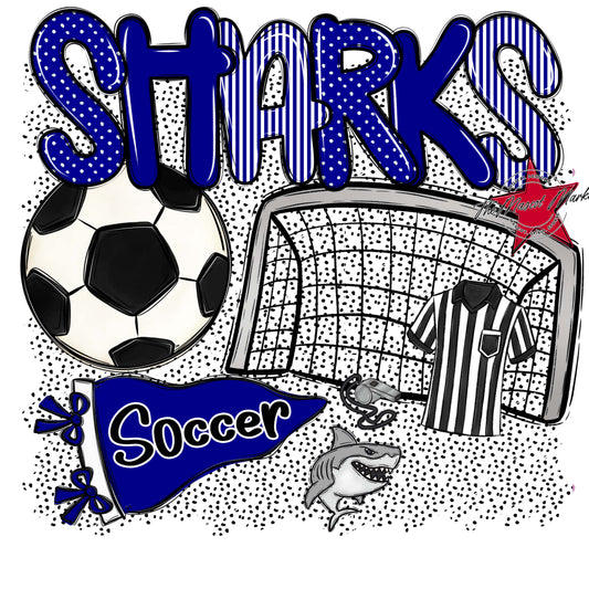 Sharks Soccer Spirit-Blue