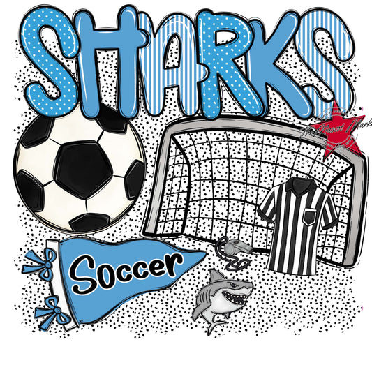 Sharks Soccer Spirit-Carolina Blue