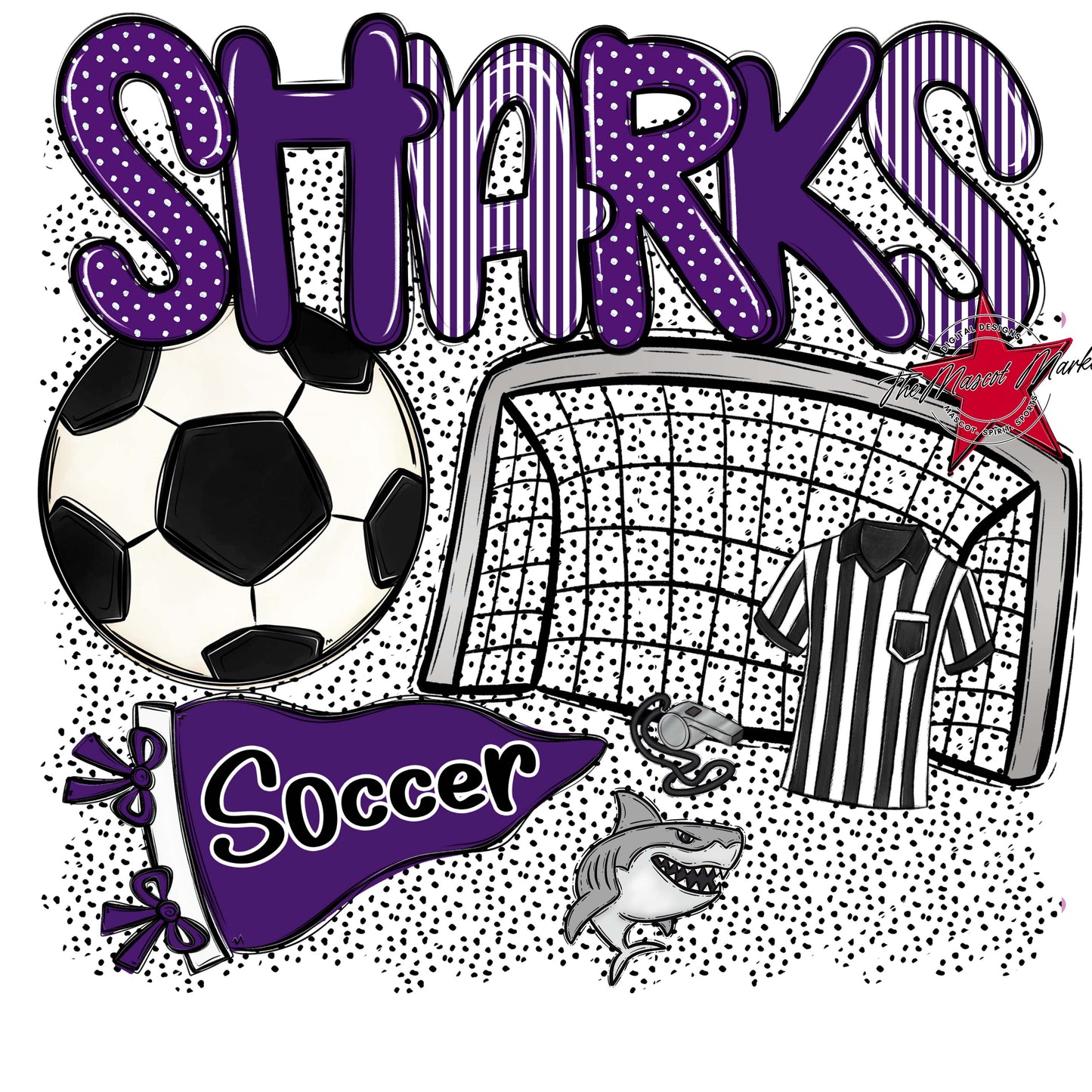 Sharks Soccer Spirit-Purple