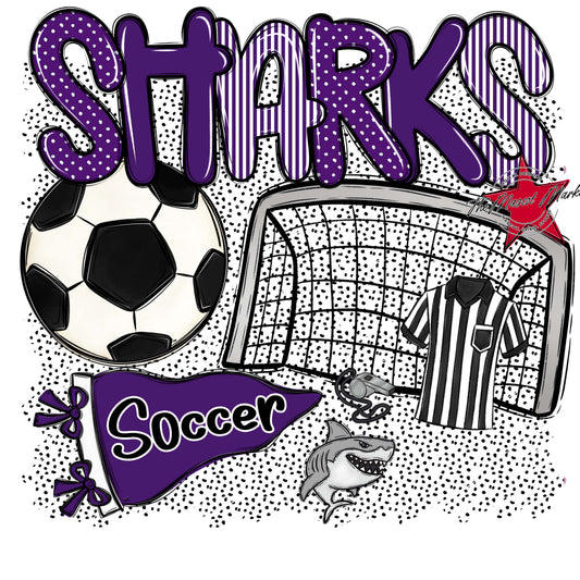 Sharks Soccer Spirit-Purple