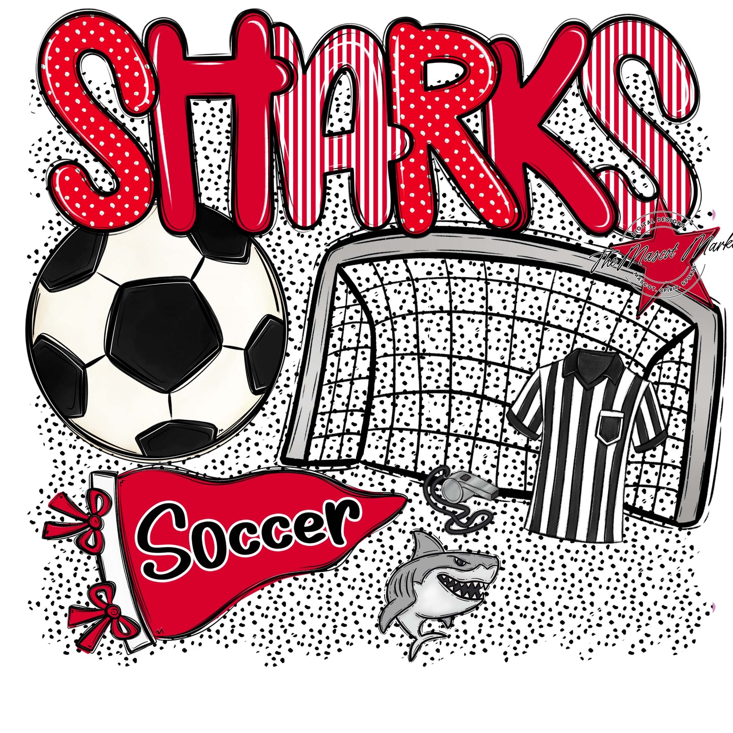 Sharks Soccer Spirit-Red
