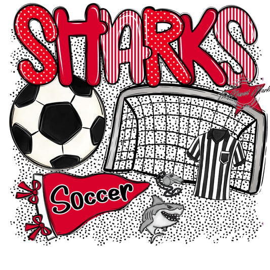 Sharks Soccer Spirit-Red