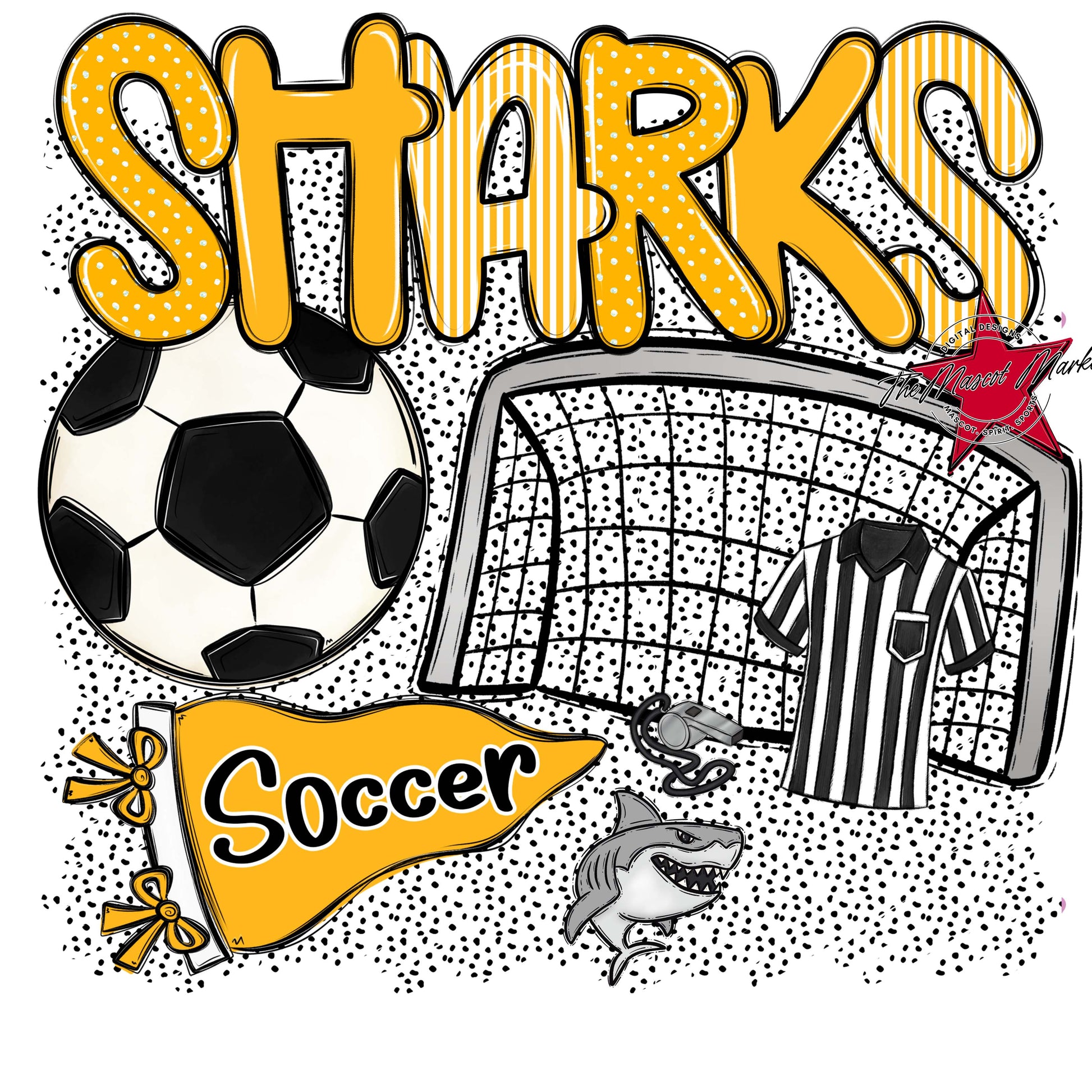 Sharks Soccer Spirit-Yellow