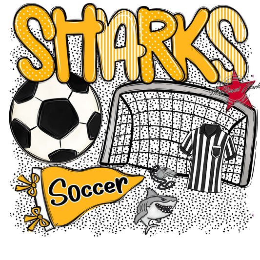 Sharks Soccer Spirit-Yellow