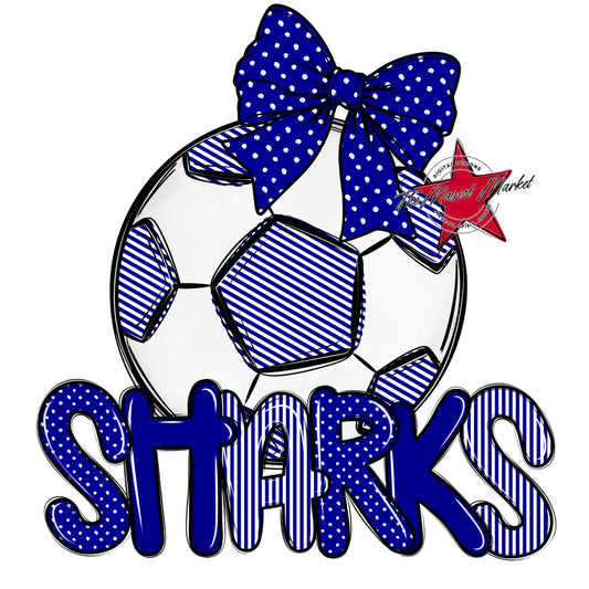 Sharks Soccer Spirit Design-Blue