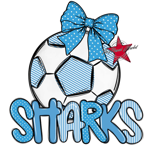 Sharks Soccer Spirit Design-Carolina Blue