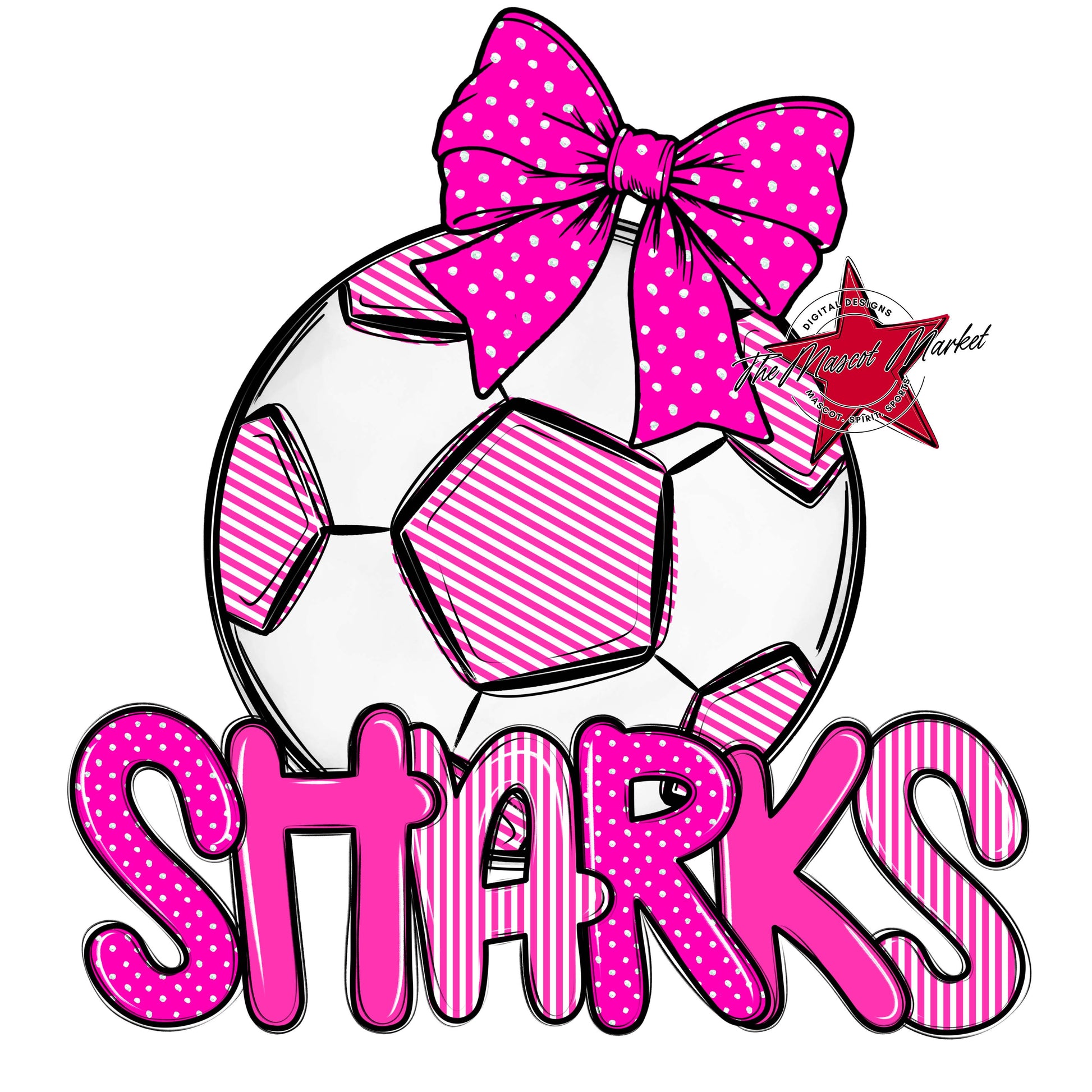 Sharks Soccer Spirit Design-Pink