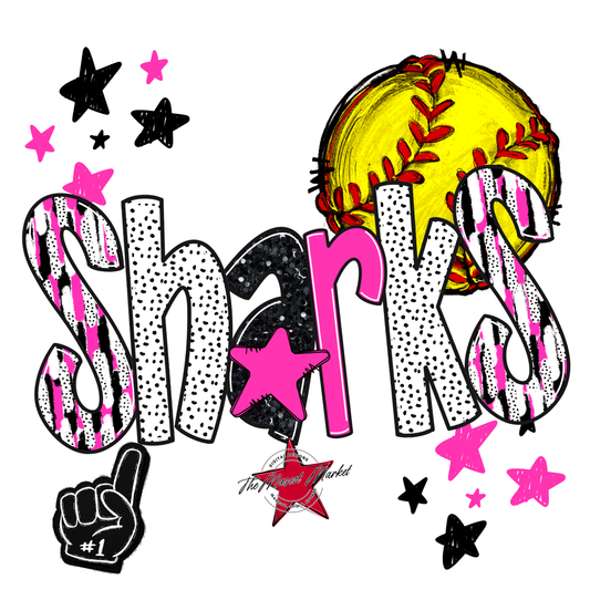 Sharks Softball Scrape-Pink