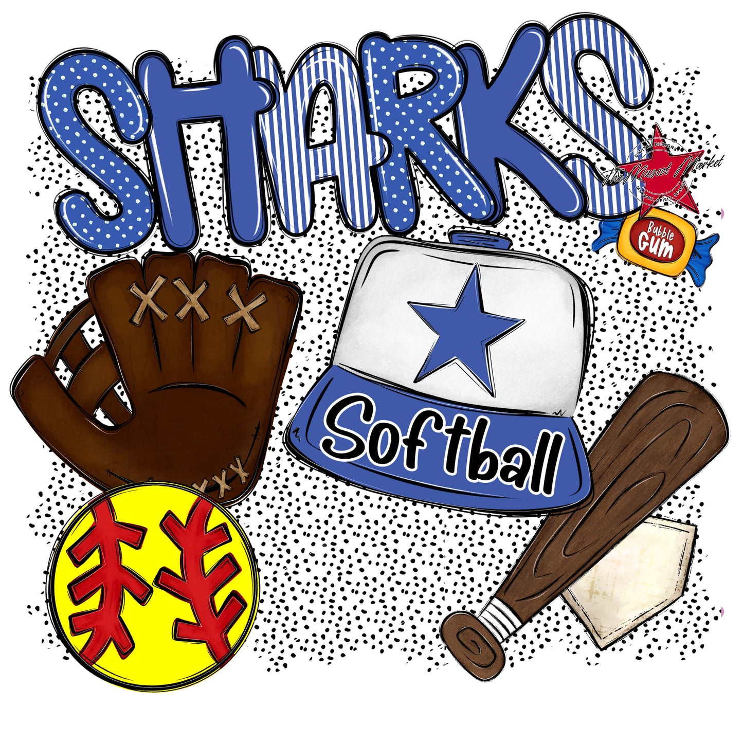 Sharks Softball Spirit-Off Blue