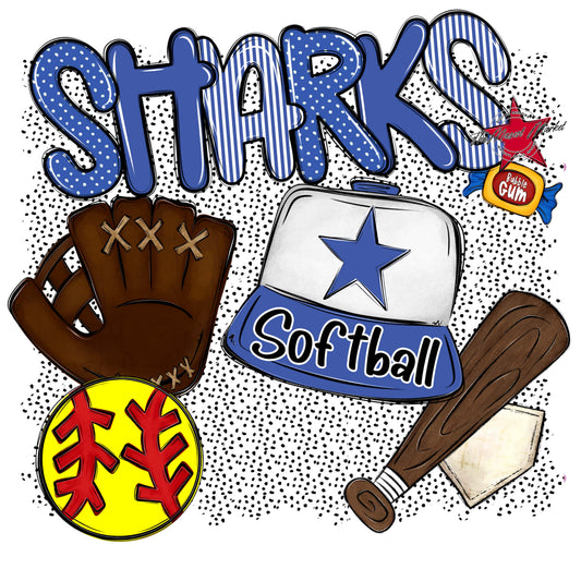 Sharks Softball Spirit-Off Blue