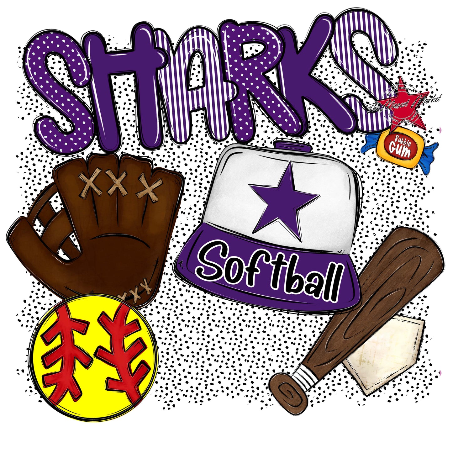 Sharks Softball Spirit-Purple