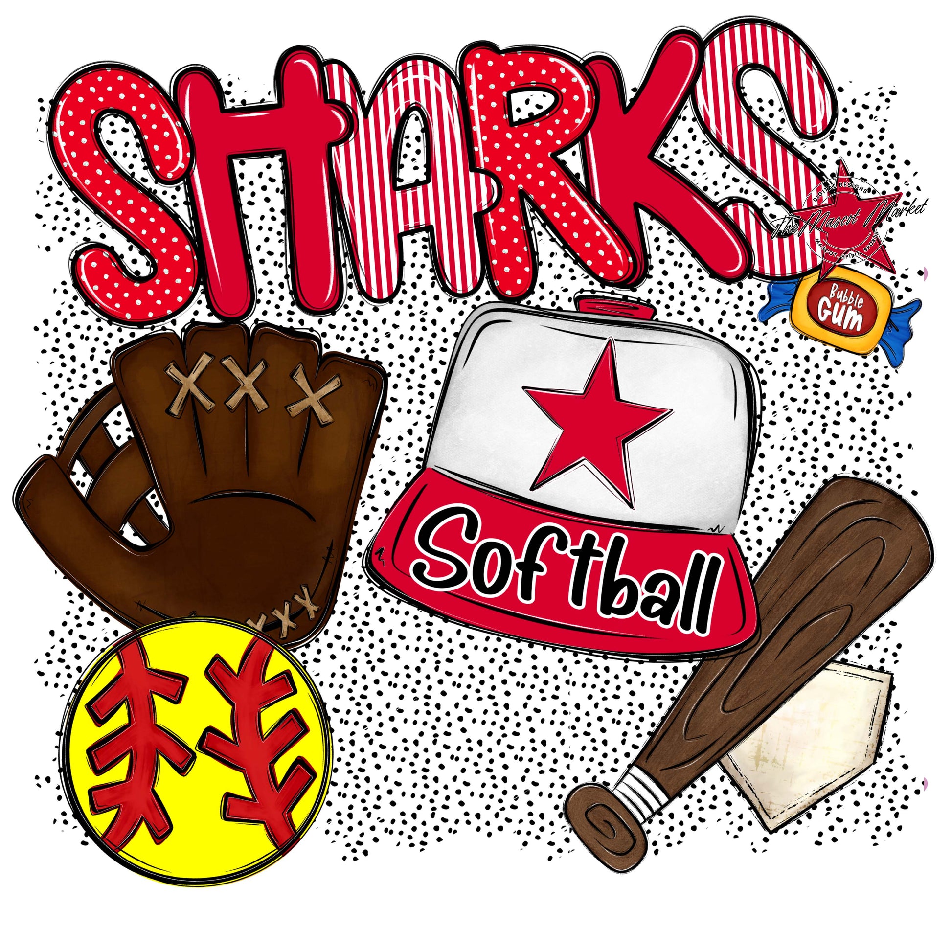 Sharks Softball Spirit-Red