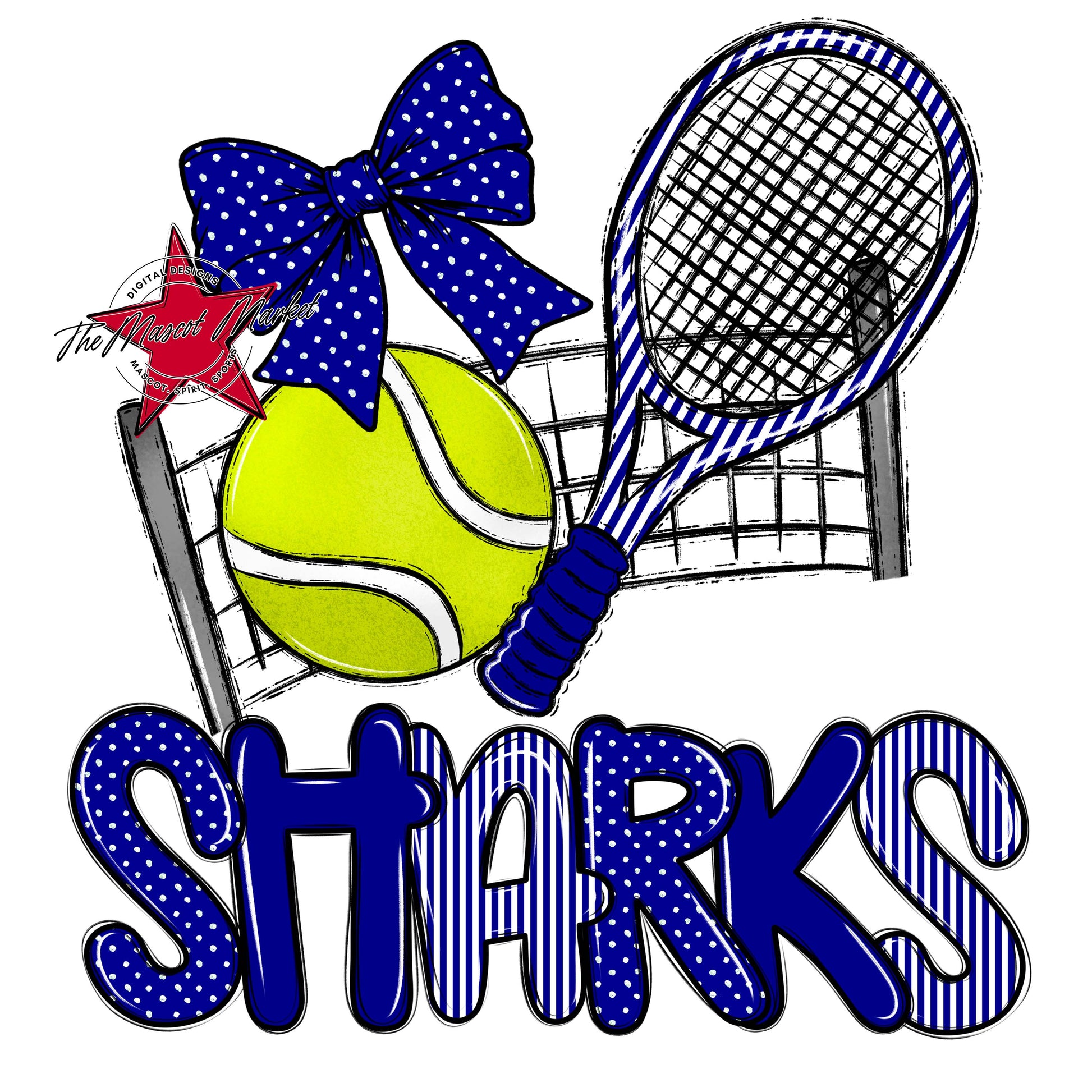 Sharks Tennis Spirit Design-Blue
