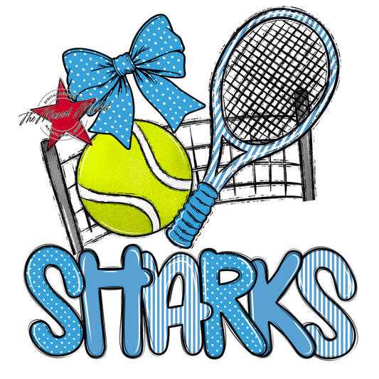 Sharks Tennis Spirit Design-Carolina Blue