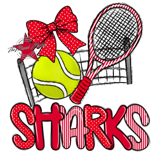 Sharks Tennis Spirit Design-Red
