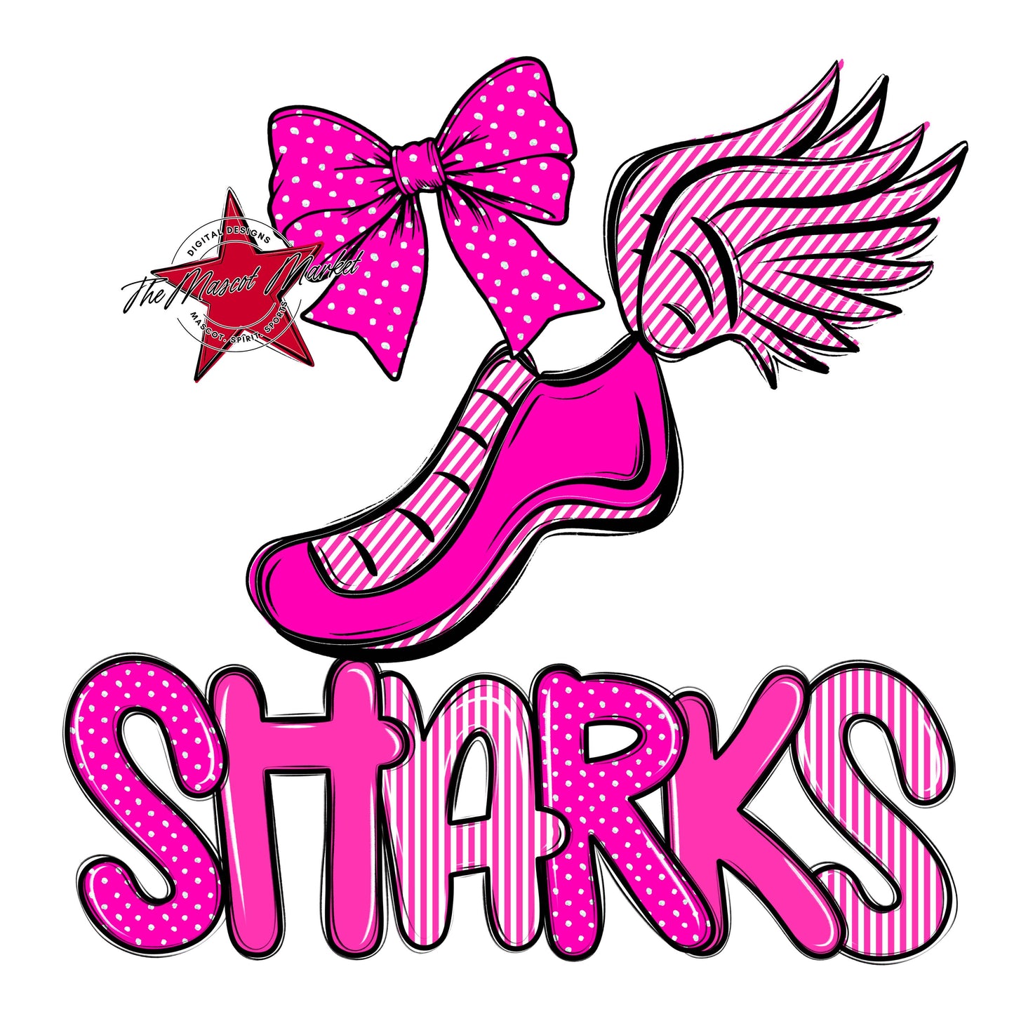 Sharks Track Spirit Design-Pink