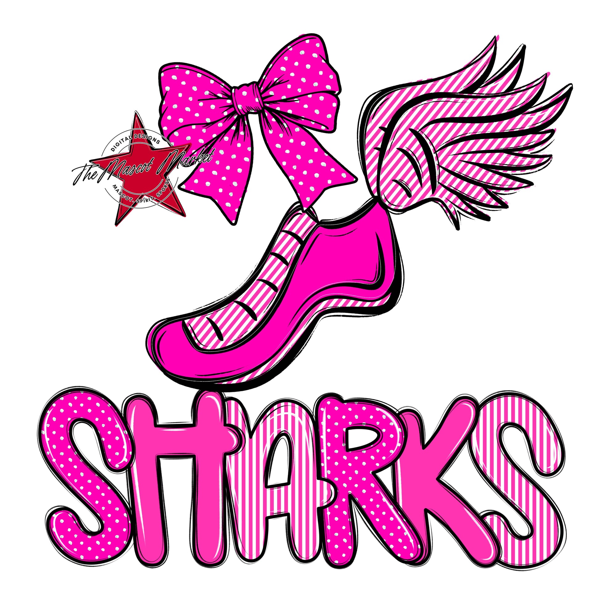 Sharks Track Spirit Design-Pink