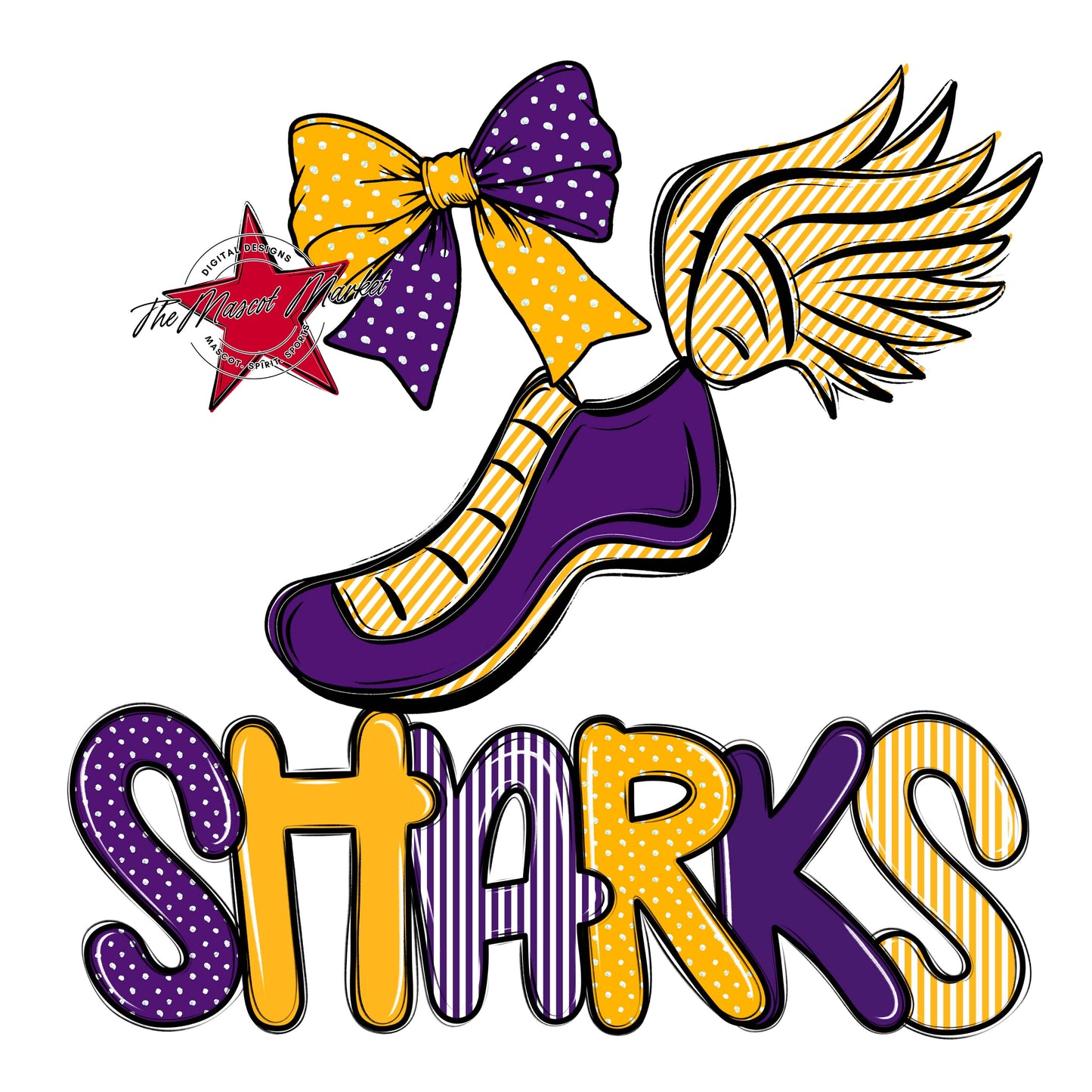 Sharks Track Spirit Design-Purple & Yellow
