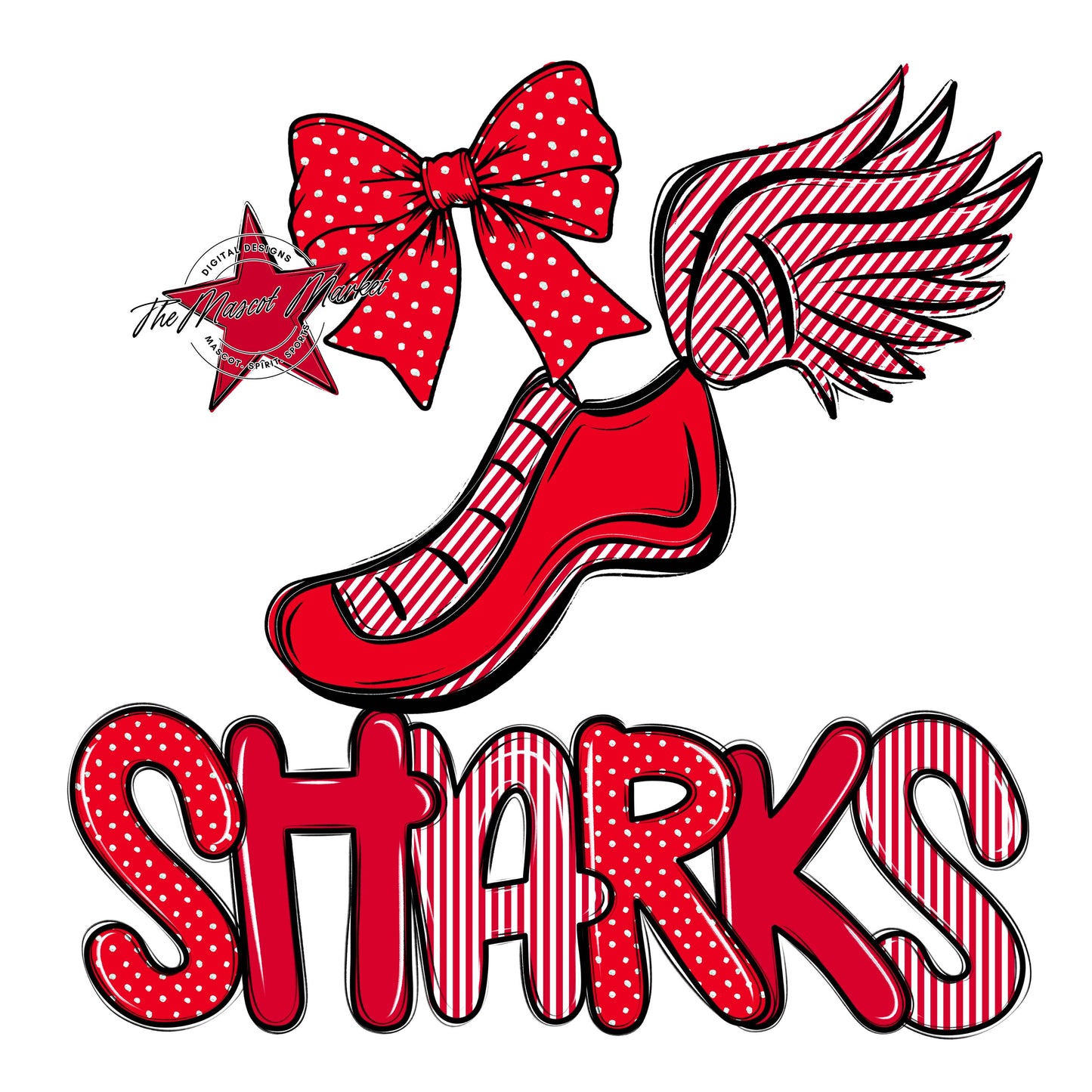 Sharks Track Spirit Design-Red