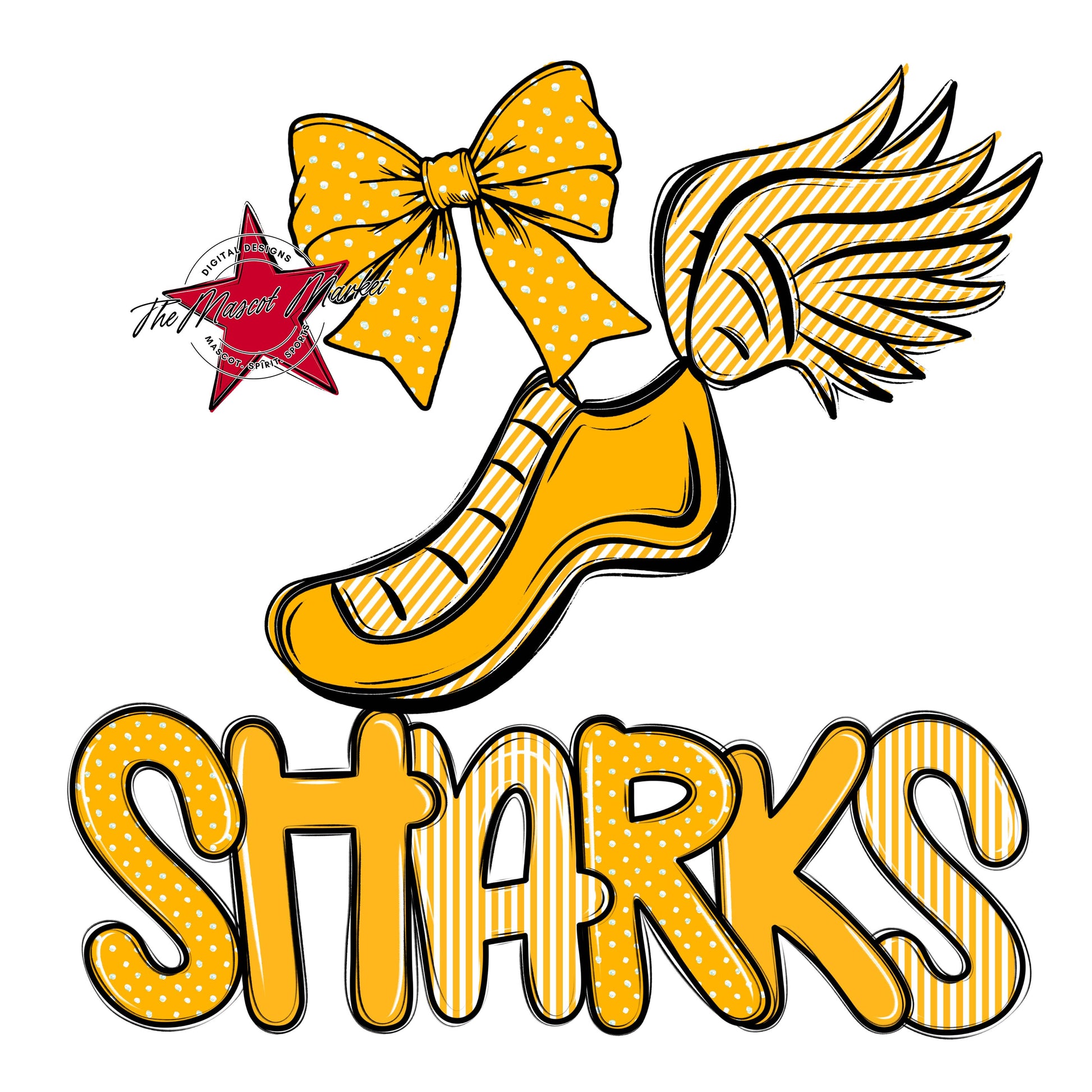 Sharks Track Spirit Design-Yellow