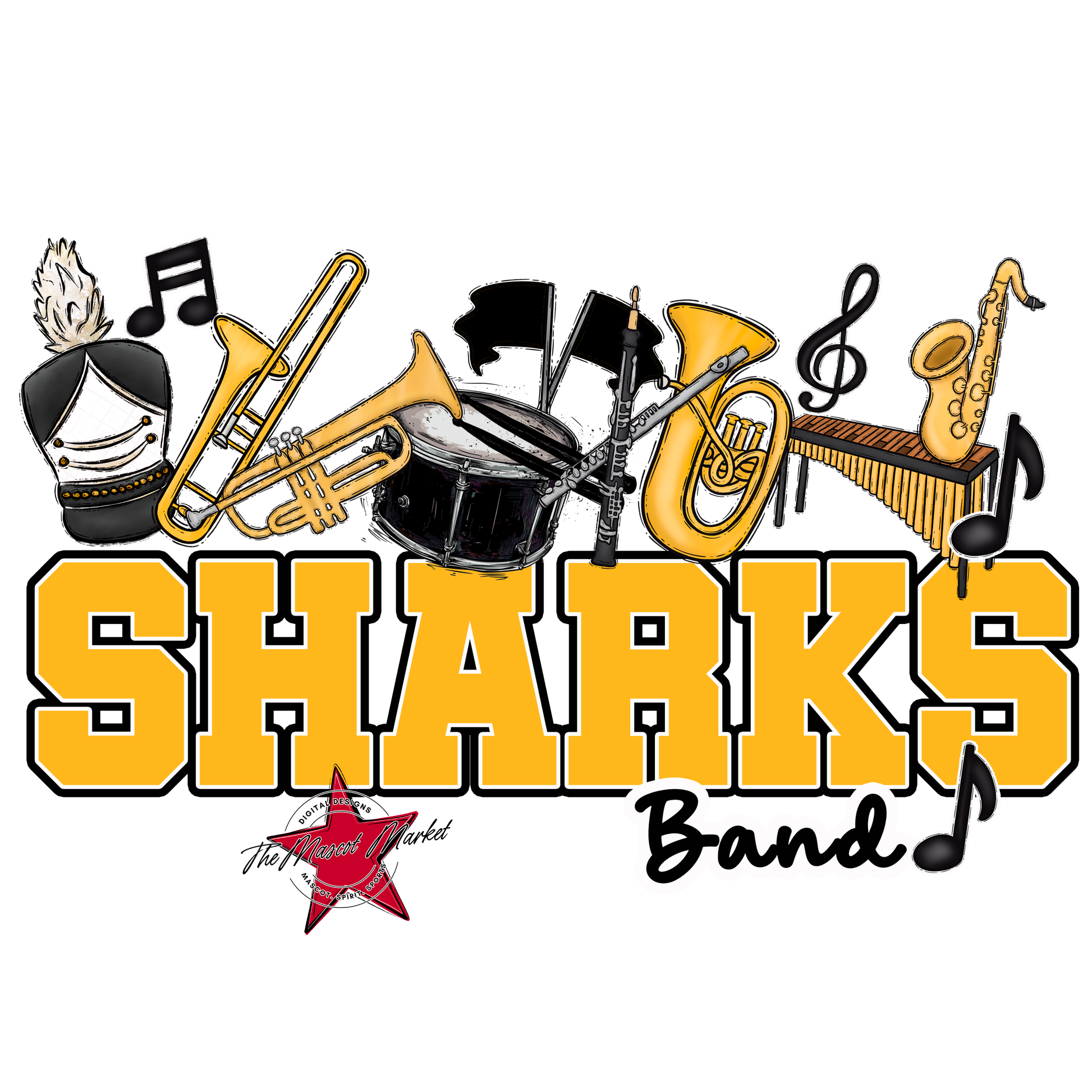 Sharks Varsity Band-Yellow