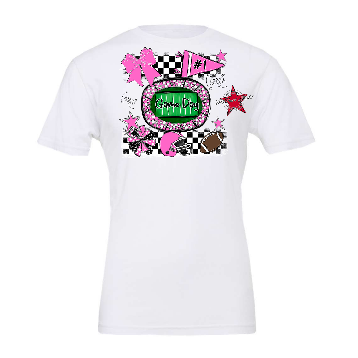 Game Day Checkers Spirit Design-Baby Pink