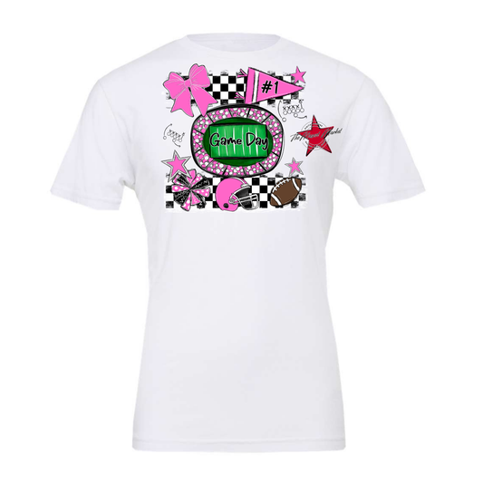 Game Day Checkers Spirit Design-Baby Pink