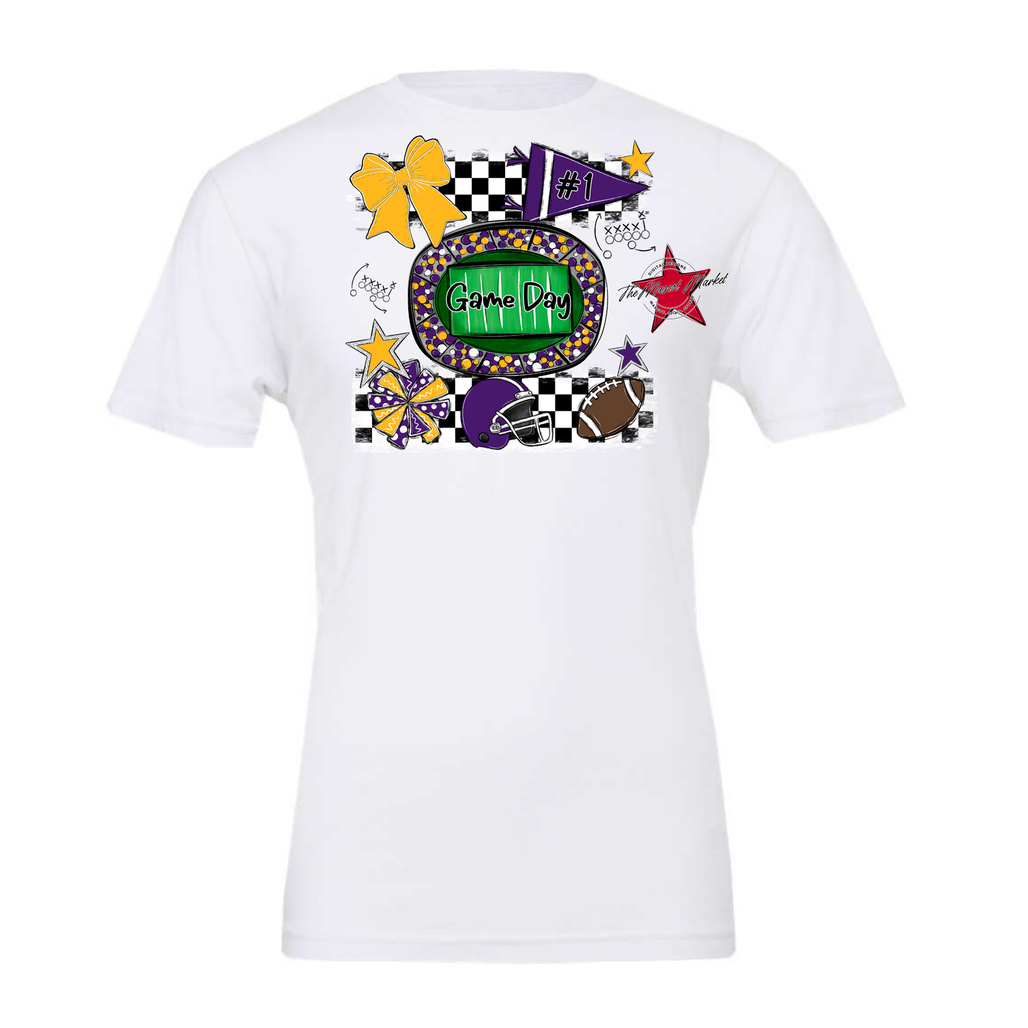 Game Day Checkers Spirit Design-Purple-Yellow