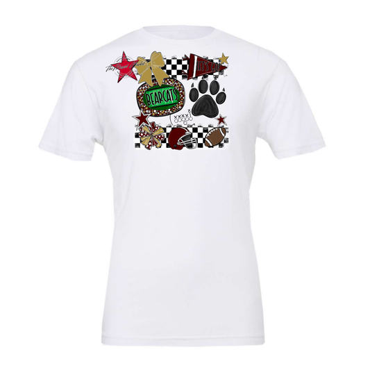 Bearcats Checkers Mascot Spirit Design-Maroon-Gold