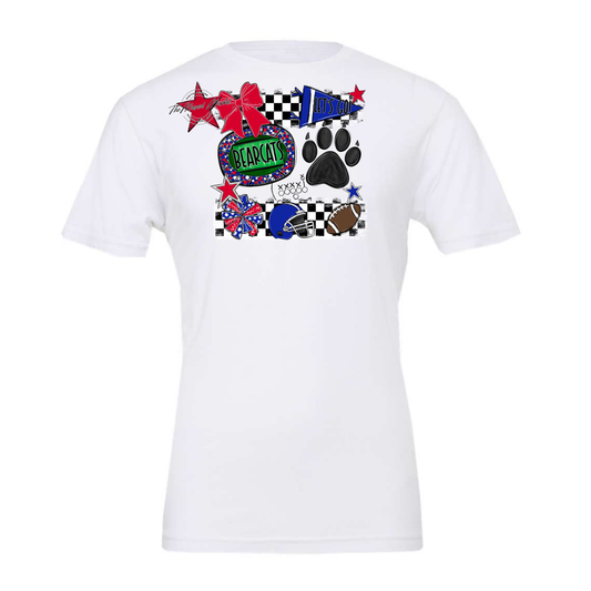 Bearcats Checkers Mascot Spirit Design-Blue-Red