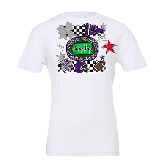 Game Day Checkers Spirit Design-Purple-Grey