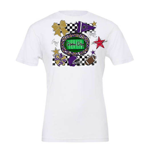 Game Day Checkers Spirit Design-Purple-Gold