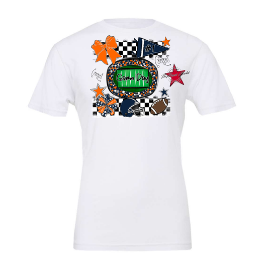 Game Day Checkers Spirit Design-Navy-Orange