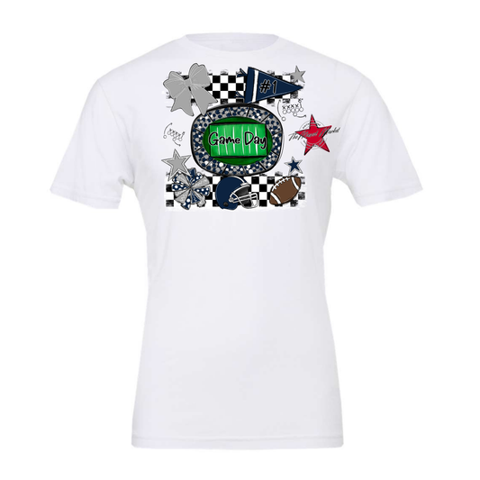 Game Day Checkers Spirit Design-Navy-Grey