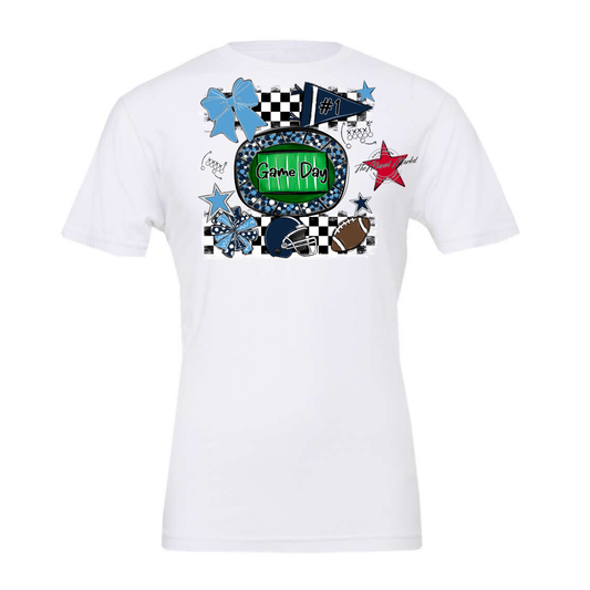 Game Day Checkers Spirit Design-Navy-Carolina Blue