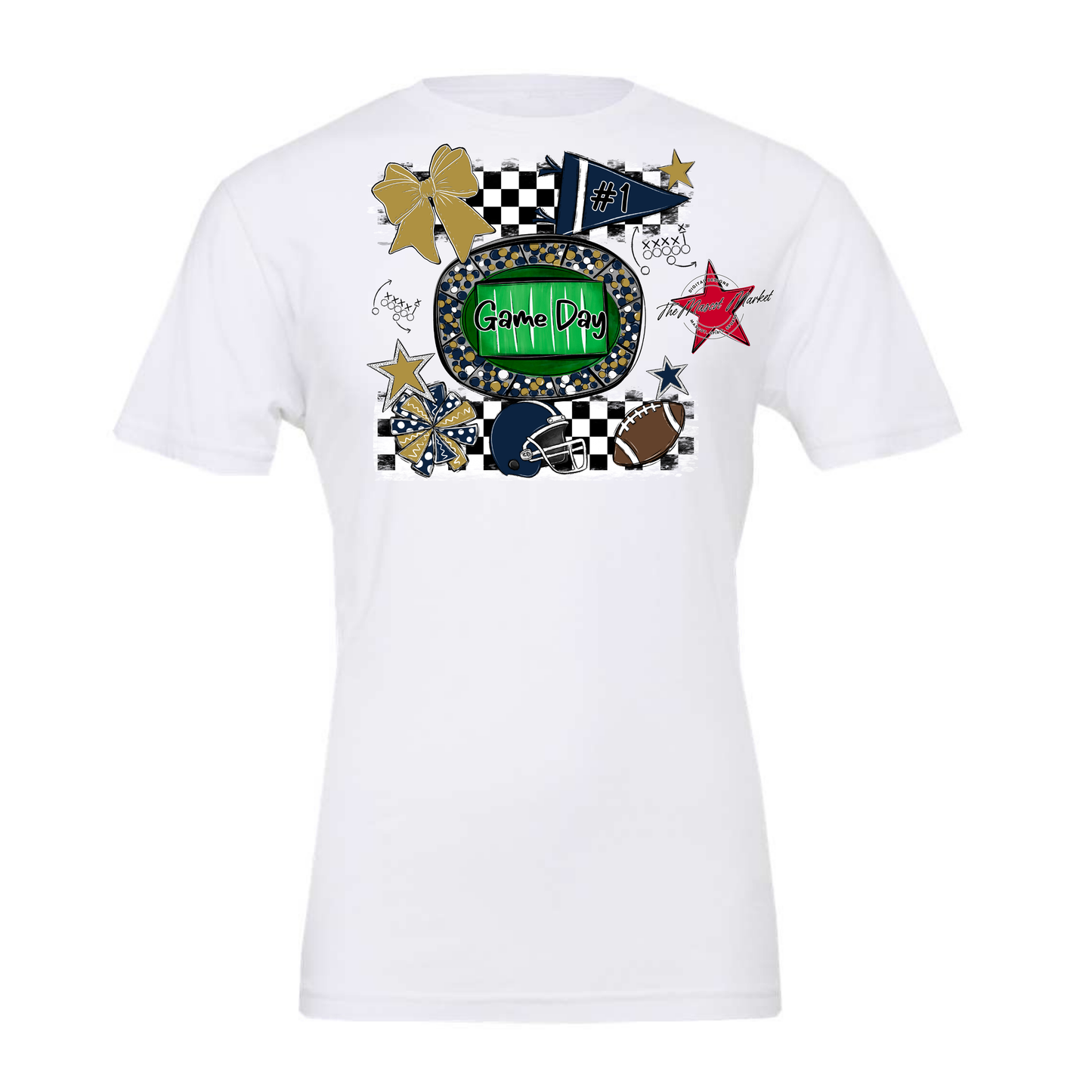 Game Day Checkers Spirit Design-Navy-Gold