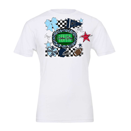 Game Day Checkers Spirit Design-Navy-Columbia Blue