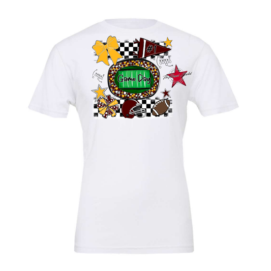 Game Day Checkers Spirit Design-Maroon-Yellow