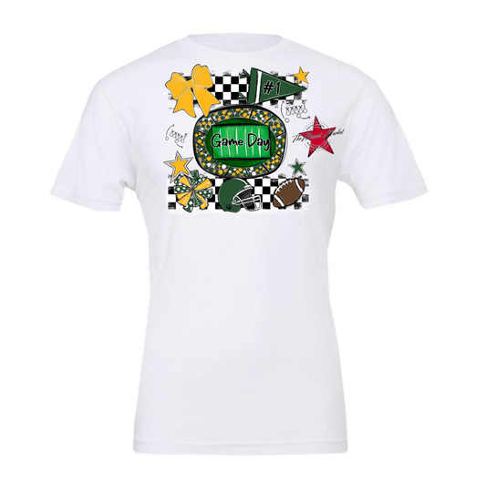 Game Day Checkers Spirit Design-Green-Yellow