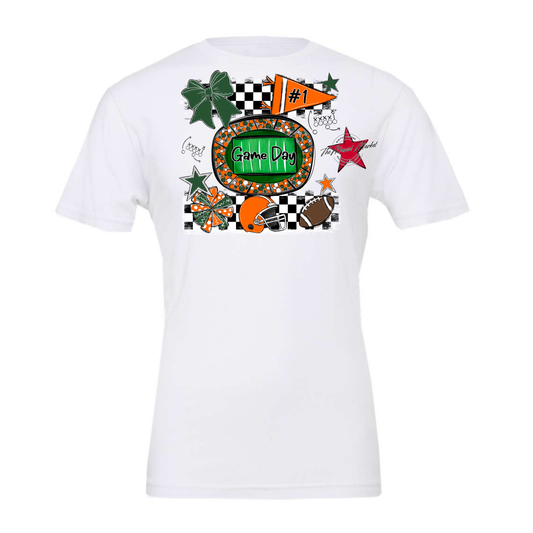 Game Day Checkers Spirit Design-Green-Orange