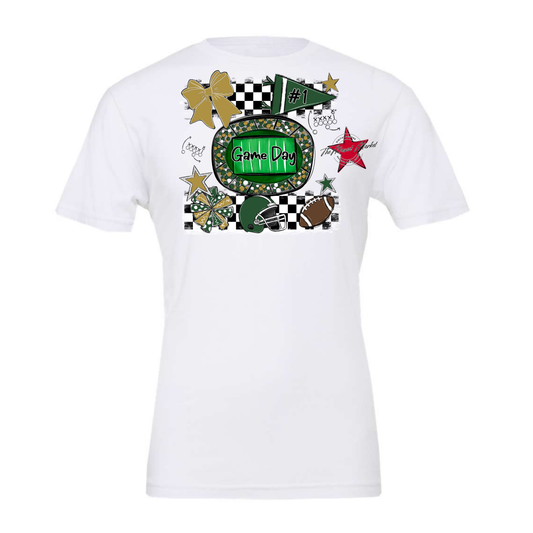 Game Day Checkers Spirit Design-Green-Gold