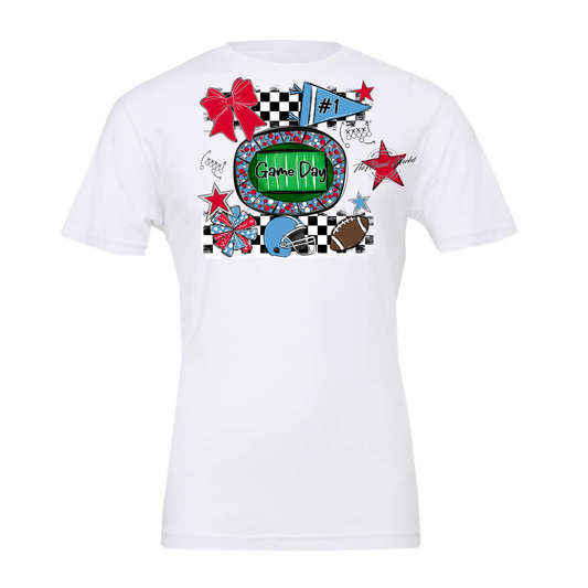 Game Day Checkers Spirit Design-Carolina Blue-Red